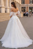 Load image into Gallery viewer, Ivory Off the Shoulder A Line Sweep Train Wedding Dress with Lace