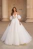 Load image into Gallery viewer, Ivory Spaghetti Straps Ball Gown Sweep Train Wedding Dress with Lace