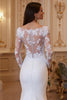 Load image into Gallery viewer, Ivory Satin Sweep Mermaid Train Wedding Dress with Sleeves