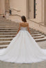 Load image into Gallery viewer, Ivory Ball Gown Corset Sweep Train Wedding Dress with Lace