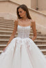 Load image into Gallery viewer, Ivory Ball Gown Corset Sweep Train Wedding Dress with Lace
