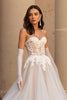 Load image into Gallery viewer, Sweetheart Ivory Sweep Train A Line Wedding Dress with Lace