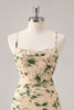 Load image into Gallery viewer, Champagne Ruched Floral Short Prom Dress with Ruffles