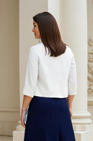 Load image into Gallery viewer, 2 Piece Navy Chiffon A Line Pleated Midi Mother of the Bride Dress with Sleeves