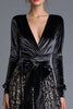 Load image into Gallery viewer, Sparkly Black Long Sleeves Sequins Holiday Party Dress with Bow