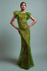 Load image into Gallery viewer, Green Lace Mermaid Ruffled Long Formal Dress