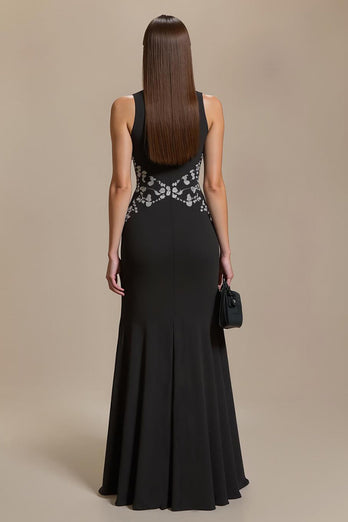 Black Long Mermaid Formal Dress with Appliques