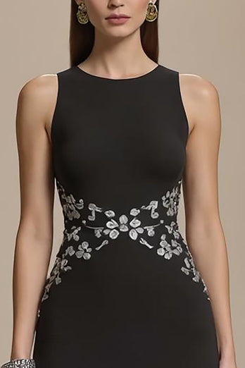 Black Long Mermaid Formal Dress with Appliques