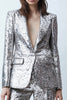 Load image into Gallery viewer, 2 Piece Sparkly Silver Wide Leg Sequins Women Prom Suits