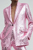 Load image into Gallery viewer, Sparkly Pink Sequins 2 Piece Women Prom Suits with Pockets