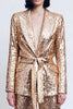 Load image into Gallery viewer, Sparkly Gold Sequins Peak Lapel 2 Piece Women Prom Suits