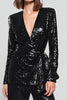 Load image into Gallery viewer, 2 Piece Sparkly Sequins Black Women Prom Suits