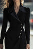 Load image into Gallery viewer, Black Single Breasted Sheath Long Sleeves Blazer Dress
