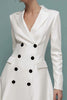 Load image into Gallery viewer, Ivory Notched Lapel A Line Midi Blazer Dress with Sleeves