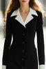 Load image into Gallery viewer, Black and White Long Sleeves Single Breasted Work Dress