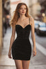 Load image into Gallery viewer, Black Tight Velvet Cami Short Cocktail Dress