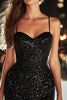 Load image into Gallery viewer, Sparkly Black Spaghetti Straps Sequins Tight Short Cocktail Dress