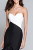 Load image into Gallery viewer, Black and White Mermaid Patchwork Long Formal Dress with Ruffles