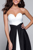 Load image into Gallery viewer, Black and White Sweetheart Patchwork Long Formal Dress