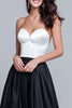 Load image into Gallery viewer, Black and White Sweetheart Satin Long Formal Dress