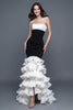 Load image into Gallery viewer, Black and White Sweetheart Ruffled Mermaid Long Formal Dress