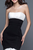 Load image into Gallery viewer, Black and White Sweetheart Ruffled Mermaid Long Formal Dress