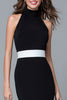 Load image into Gallery viewer, Black and White Mermaid High Neck Ruffled Long Formal Dress
