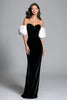 Load image into Gallery viewer, Black and White Velvet Mermaid Corset Long Formal Dress