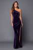 Load image into Gallery viewer, Plum Mermaid One Shoulder Velvet Long Holiday Party Dress with Slit