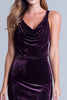 Load image into Gallery viewer, Plum Mermaid Cowl Neck Velvet Long Holiday Party Dress