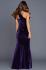Load image into Gallery viewer, Plum Mermaid One Shoulder Velvet Ruched Long Holiday Party Dress