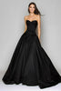 Load image into Gallery viewer, Black Satin Sweetehart A-Line Long Formal Dress