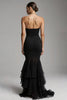 Load image into Gallery viewer, Black Mermaid Sweetheart Ruffled Long Formal Dress