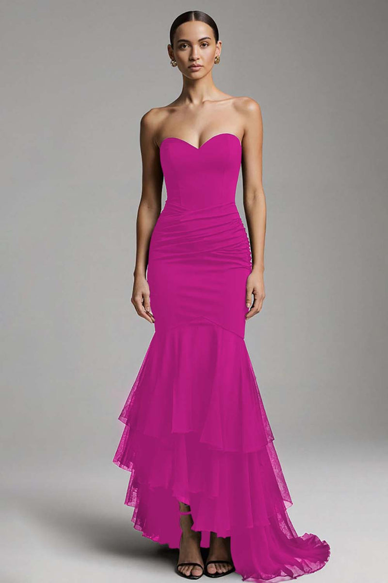 Load image into Gallery viewer, Black Mermaid Sweetheart Ruffled Long Formal Dress