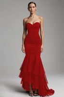 Load image into Gallery viewer, Black Mermaid Sweetheart Ruffled Long Formal Dress