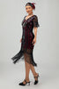 Load image into Gallery viewer, Sparkly Black Golden Sequins Bodycon Short 1920s Dress with Sleeves