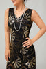 Load image into Gallery viewer, Sparkly Red Gold Short Fringed 1920s Dress with Sequins