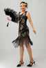 Load image into Gallery viewer, Sparkly Red Gold Short Fringed 1920s Dress with Sequins