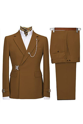 2 Piece Notched Lapel Navy Prom Men's Suits