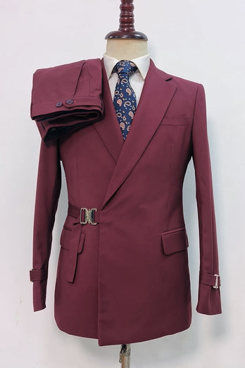 2 Piece Notched Lapel Navy Prom Men's Suits