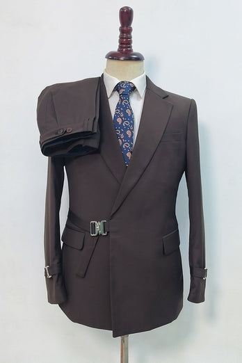 2 Piece Notched Lapel Navy Prom Men's Suits