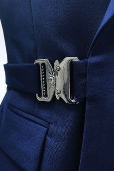 2 Piece Notched Lapel Navy Prom Men's Suits