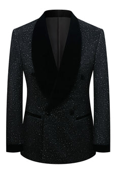 Sparkly 2 Piece Black Shawl Lapel Prom Men's Suits
