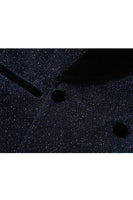 Load image into Gallery viewer, Sparkly 2 Piece Navy Shawl Lapel Prom Men&#39;s Suits