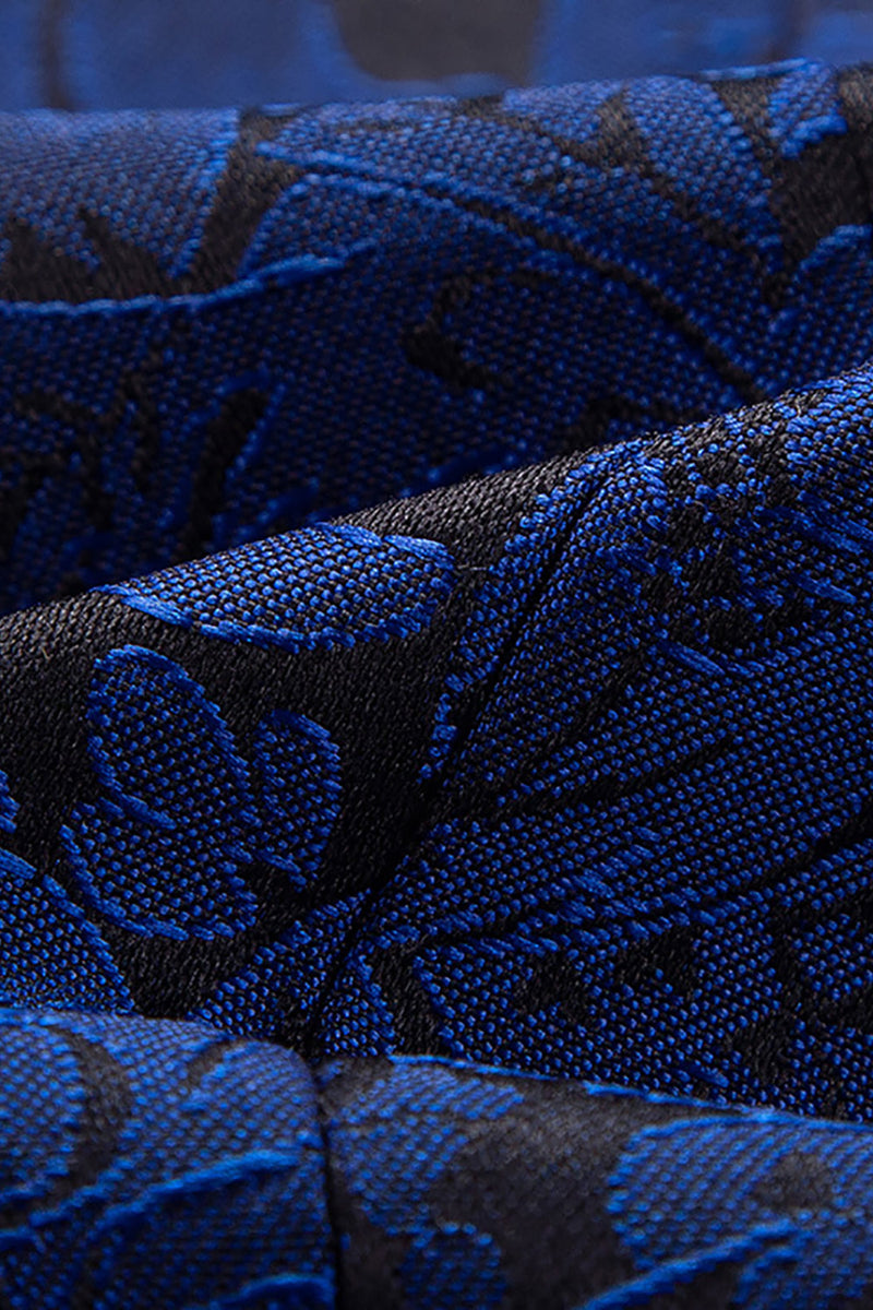 Load image into Gallery viewer, 2 Piece Jacquard Blue Shawl Lapel Prom Men&#39;s Suits