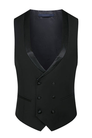 Sparkly Black 3 Piece Prom Men's Suits with Rhinestones