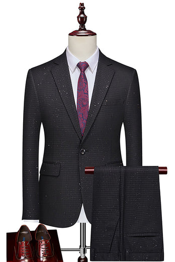 Sparkly Coffee Notched Lapel 2 Piece Prom Men's Suits