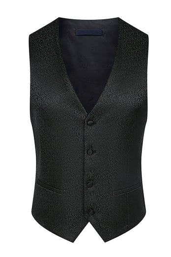 3 Piece Khaki Jacquard Double Breasted Prom Men's Suits