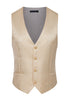Load image into Gallery viewer, 3 Piece Khaki Jacquard Double Breasted Prom Men&#39;s Suits