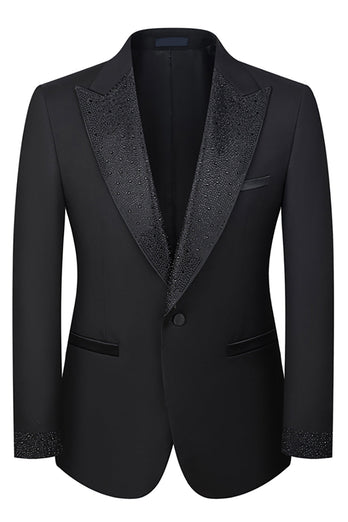 3 Piece One Button Ivory Prom Men's Suits with Pockets